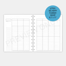 Load image into Gallery viewer, VERSON 2 Letter / Big Happy Planner Weekly 2 Page Planner Inserts Printable Download
