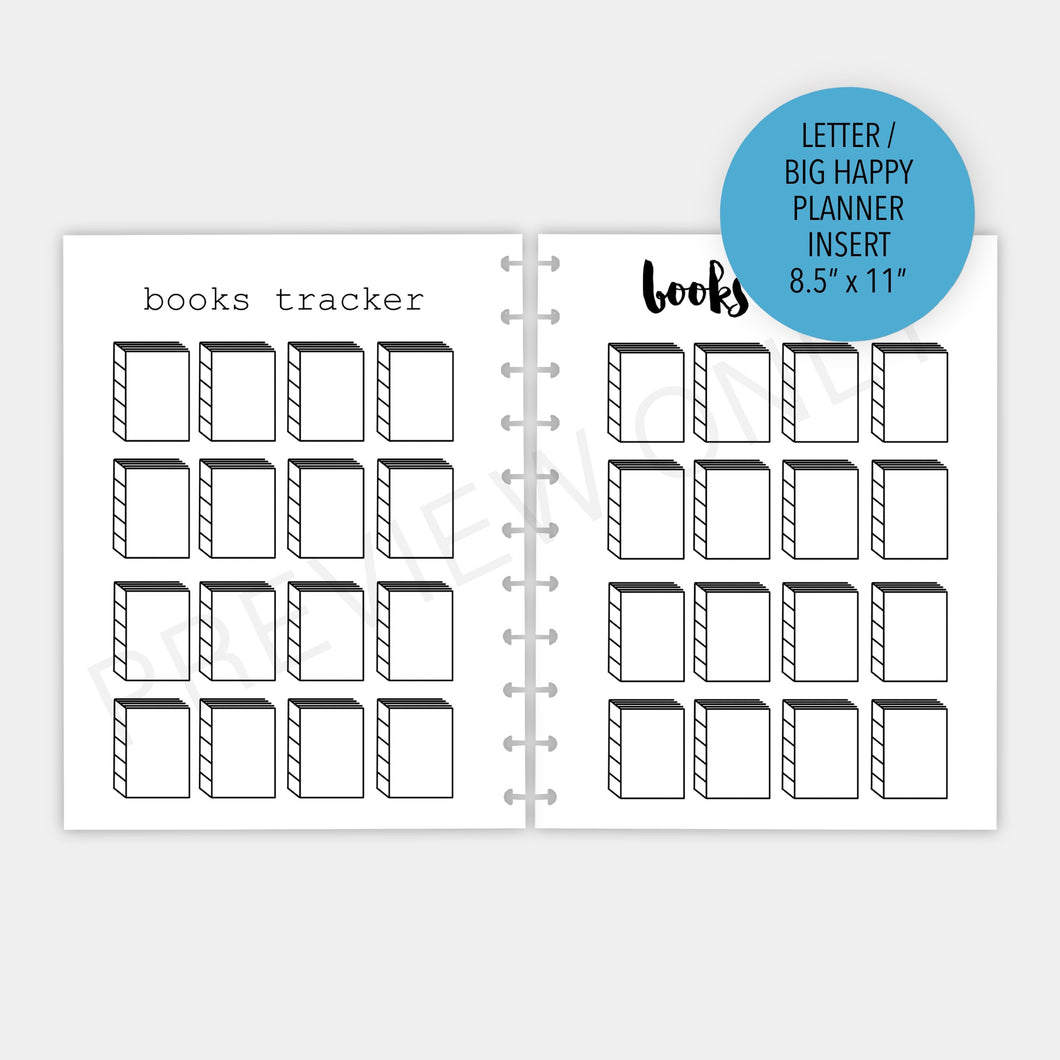 Letter / Big Happy Planner V.2 Books Tracker Planner Inserts Printable Download