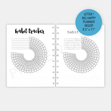 Load image into Gallery viewer, Letter / Big Happy Planner Habit Tracker Wheel Planner Inserts Printable Download
