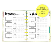 Load image into Gallery viewer, HP Classic V.2 TV Shows Tracker Planner Inserts Printable Download - Letter / A4 / HP Classic Size Paper
