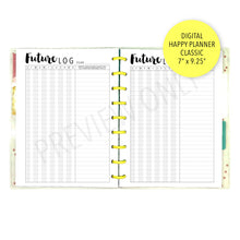 Load image into Gallery viewer, HP Classic Running Future Log Planner Inserts Printable Download - Letter / A4 / HP Classic Size Paper
