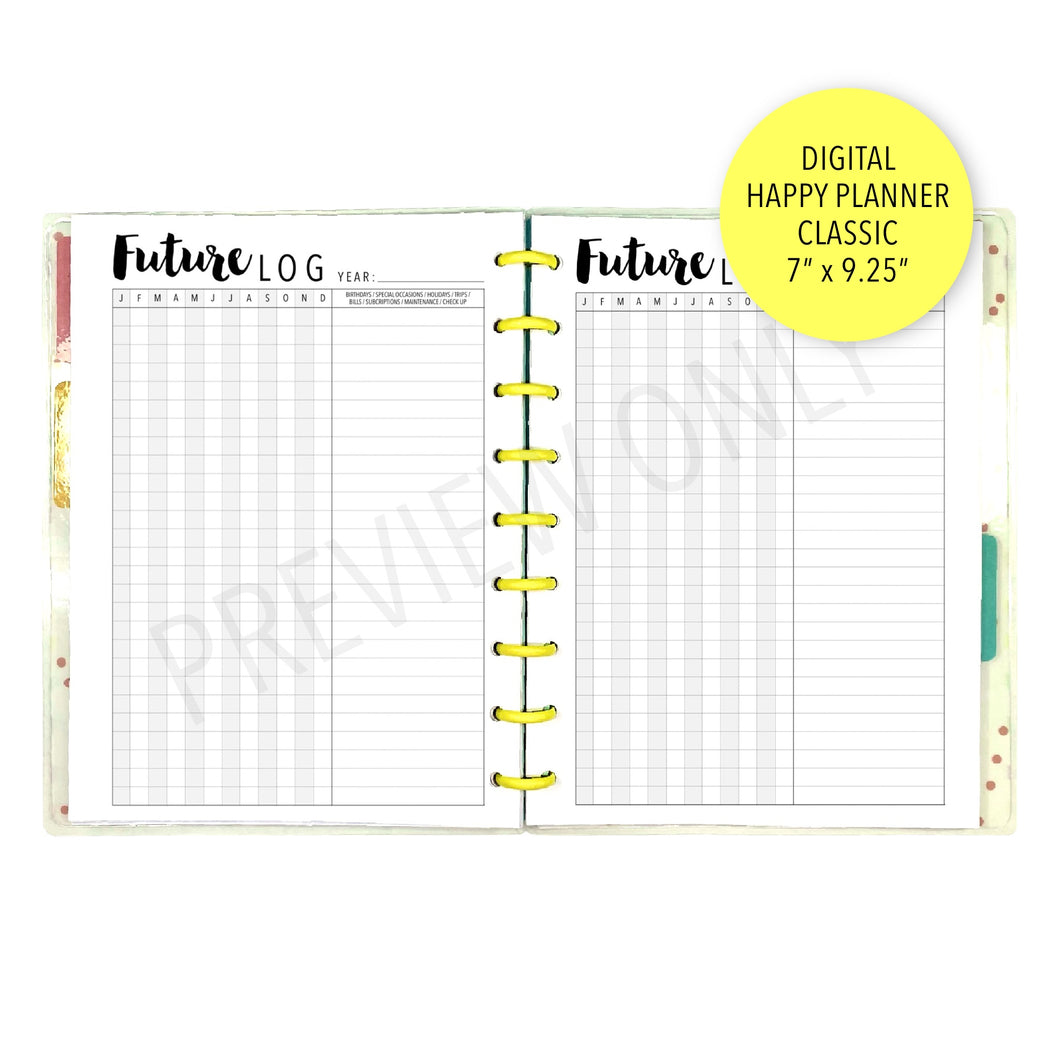 HP Classic Running Future Log Planner Inserts Printable Download - Letter / A4 / HP Classic Size Paper