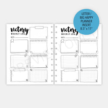 Load image into Gallery viewer, Letter / Big Happy Planner Victory Weekly Log Planner Inserts Printable Download
