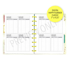 Load image into Gallery viewer, V.2 HP Classic Funds Tracker Planner Inserts Printable Download - Letter / A4 / HP Classic Size Paper
