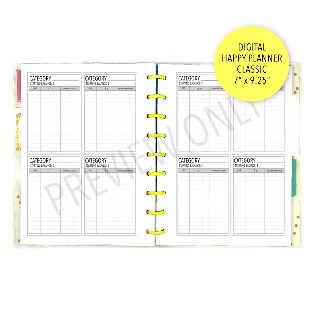 V.2 HP Classic Funds Tracker Planner Inserts Printable Download - Letter / A4 / HP Classic Size Paper
