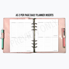 Load image into Gallery viewer, A5 2 Per Page Daily Planner Inserts Printable Download - Letter / A4 / A5 Size Paper
