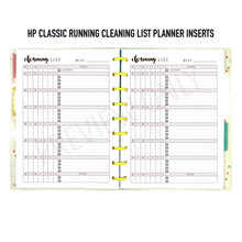 Load image into Gallery viewer, HP Classic Running Cleaning List Planner Inserts Printable Download - Letter / A4 / HP Classic Size Paper
