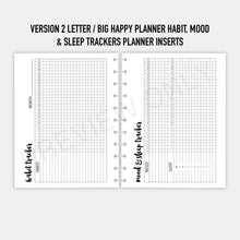 Load image into Gallery viewer, VERSION 2 Letter / Big Happy Planner Size Habit, Mood &amp; Sleep Trackers Planner Inserts Printable Download
