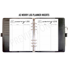 Load image into Gallery viewer, A5 Worry Log Planner Inserts Printable Download - Letter / A4 / A5 Size Paper
