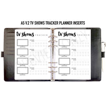 Load image into Gallery viewer, A5 V.2 TV Shows Tracker Planner Inserts Printable Download - Letter / A4 / A5 Size Paper
