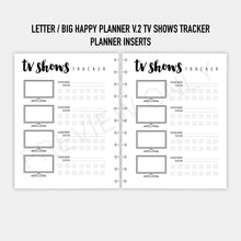 Load image into Gallery viewer, Letter / Big Happy Planner V.2 TV Shows Tracker Planner Inserts Printable Download

