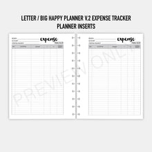 Load image into Gallery viewer, Letter / Big Happy Planner V.2 Expense Tracker Planner Inserts Printable Download
