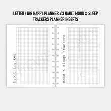 Load image into Gallery viewer, Letter / Big Happy Planner V.3 Habit, Mood &amp; Sleep Trackers Planner Inserts Printable Download
