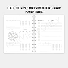Load image into Gallery viewer, Letter / Big Happy Planner V.3 Well-being Planner Planner Inserts Printable Download
