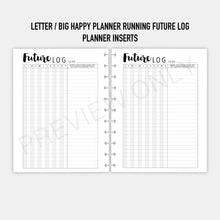 Load image into Gallery viewer, Letter / Big Happy Planner Running Future Log Planner Inserts Printable Download
