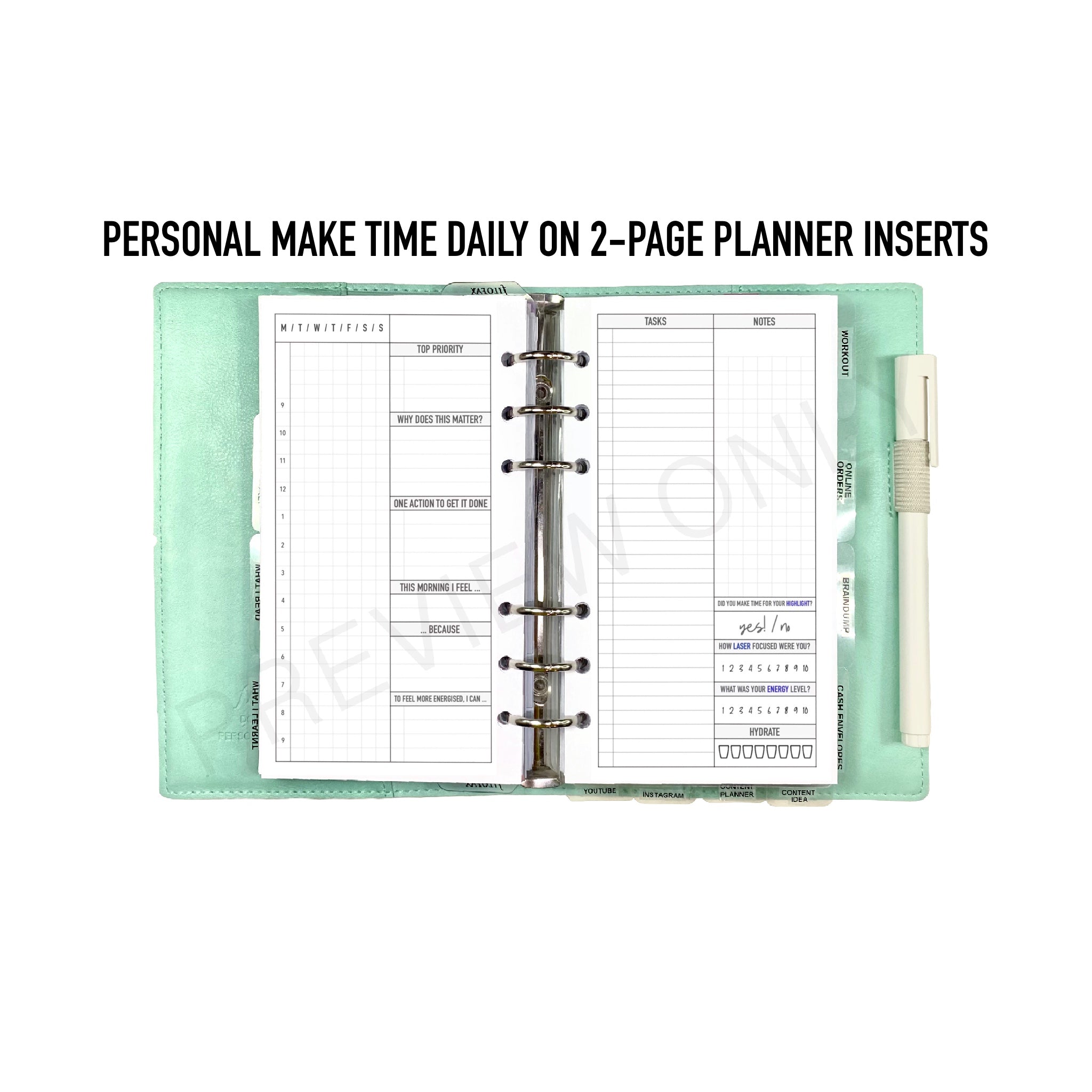 PRINTABLE PERSONAL Daily Planner Insert Printable Personal 