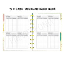 Load image into Gallery viewer, V.2 HP Classic Funds Tracker Planner Inserts Printable Download - Letter / A4 / HP Classic Size Paper
