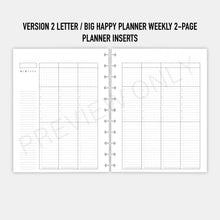 Load image into Gallery viewer, VERSON 2 Letter / Big Happy Planner Weekly 2 Page Planner Inserts Printable Download
