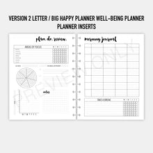 Load image into Gallery viewer, VERSION 2 Letter / Big Happy Planner Well-Being Planner Inserts Printable Download
