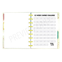 Load image into Gallery viewer, HP Classic 52 Weeks Savings Challenge Planner Inserts Printable Download - Letter / A4 / HP Classic Size Paper
