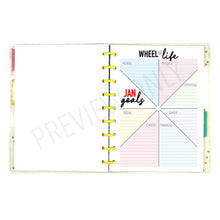 Load image into Gallery viewer, HP Classic 2023 Wheel of Life Goals Tracker Planner Inserts Printable Download - Letter / A4 / HP Classic Size Paper
