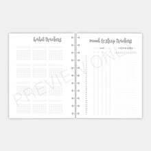 Load image into Gallery viewer, Letter / Big Happy Planner Bullet Journal Style Habit, Mood &amp; Sleep Trackers Planner Inserts Printable Download
