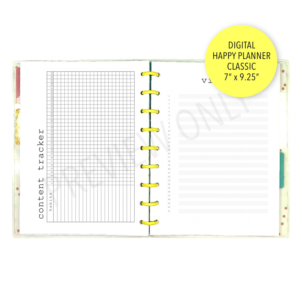 HP Classic Content Planner Bundle Planner Inserts Printable Download - Letter / A4 / HP Classic Size Paper
