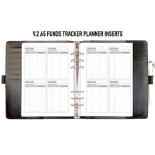 Load image into Gallery viewer, V.2 A5 Funds Tracker Planner Inserts Printable Download - Letter / A4 / A5 Size Paper
