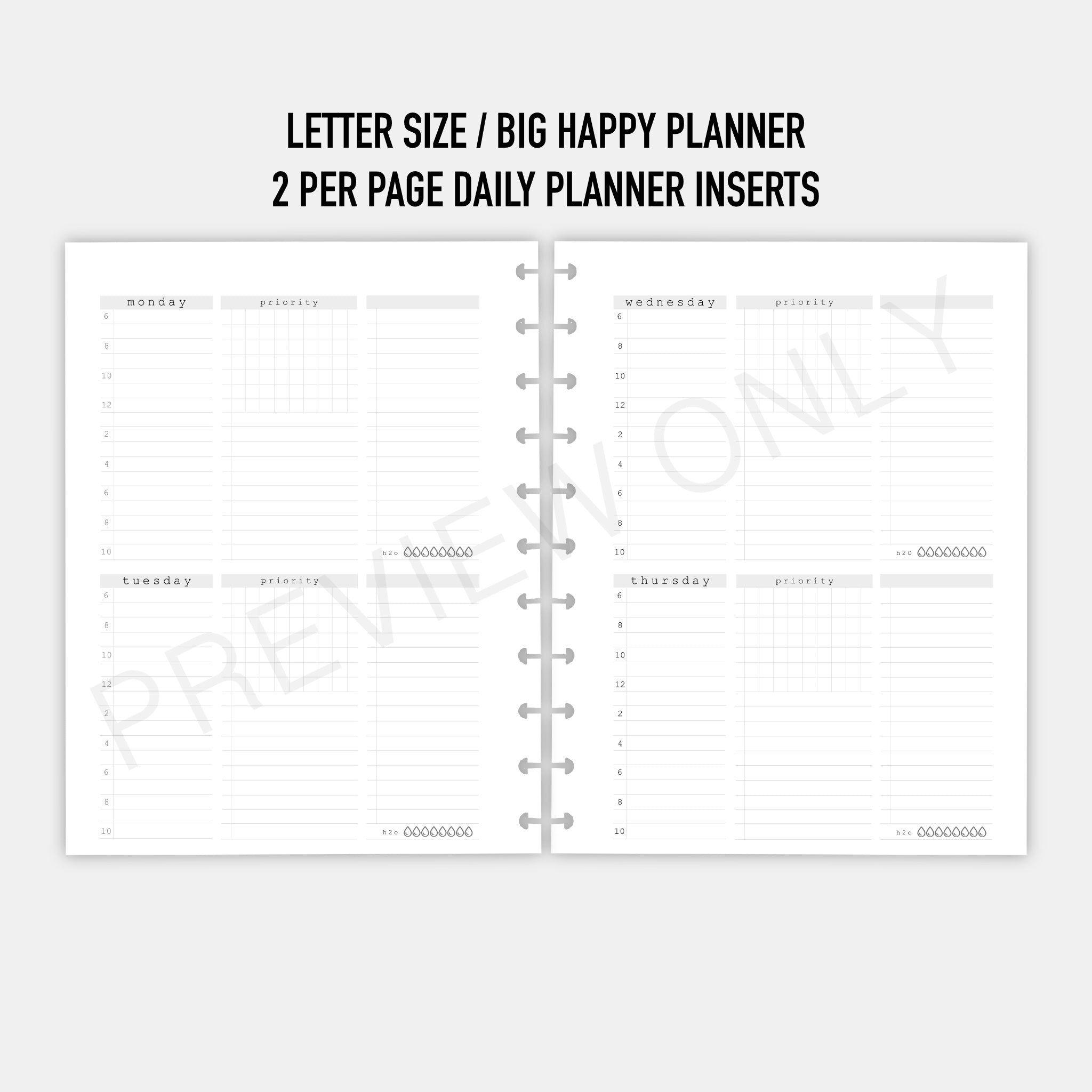 Big Happy Planner Contacts & Passwords 2-Page Printable – Hope Yoder