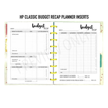 Load image into Gallery viewer, HP Classic Budget Recap Planner Inserts Printable Download - Letter / A4 / A5 Size Paper
