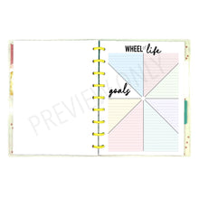 Load image into Gallery viewer, HP Classic 2024 Wheel of Life Goals Tracker Planner Inserts Printable Download - Letter / A4 / HP Classic Size Paper
