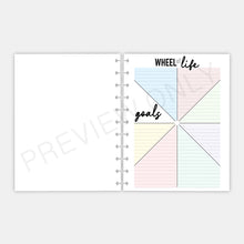Load image into Gallery viewer, Letter / Big Happy Planner 2023 Wheel of Life Goals Tracker Planner Inserts Printable Download
