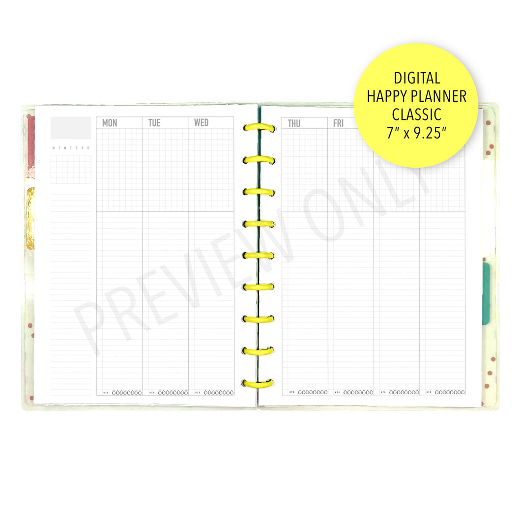 HP Classic Blank Vertical Weekly 2 Page Planner Inserts Printable Download - Letter / A4 / HP Classic Size Paper