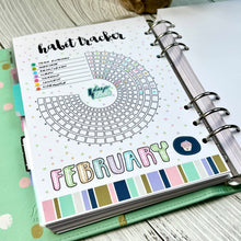 Load image into Gallery viewer, A5 Habit Tracker Wheel Planner Inserts Printable Download - Letter / A4 / A5 Size Paper
