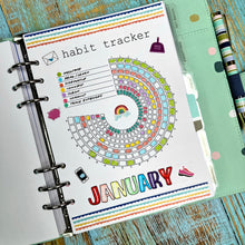 Load image into Gallery viewer, A5 Habit Tracker Wheel Planner Inserts Printable Download - Letter / A4 / A5 Size Paper

