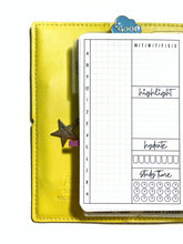 Load image into Gallery viewer, Pocket 2 Page Daily Planner Inserts with Study Tracker Printable Download - Letter / A4 Size Paper
