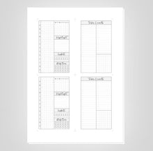 Load image into Gallery viewer, Pocket 2 Page Daily Planner Inserts with Study Tracker Printable Download - Letter / A4 Size Paper
