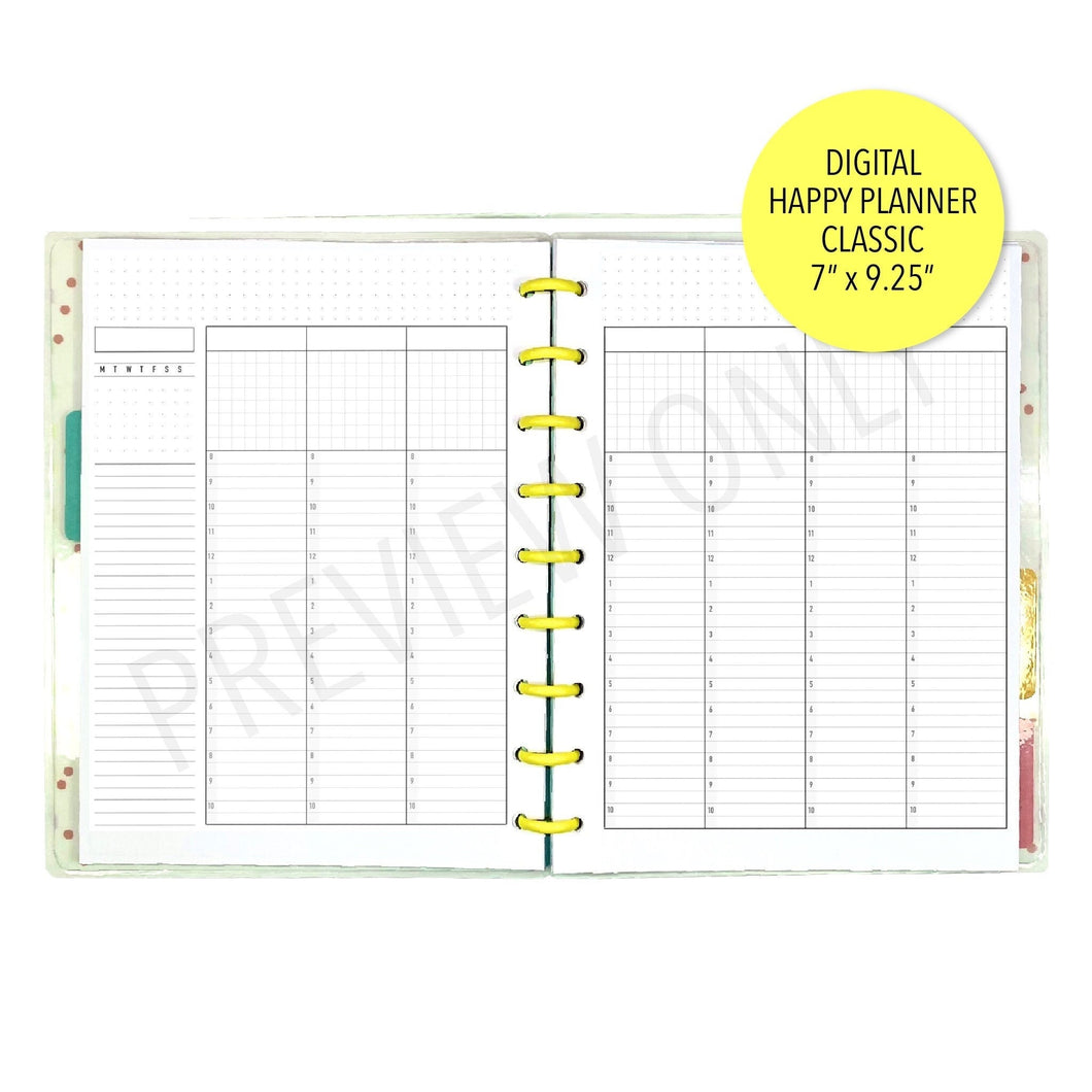 HP Classic Weekly 2 Page Planner Inserts Printable Download - Letter / A4 / HP Classic Size Paper