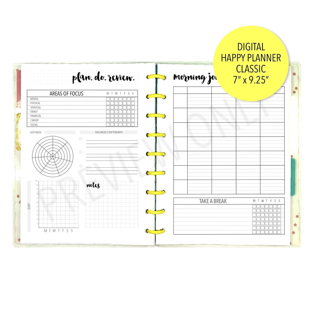 VERSION 2 HP Classic Well-Being Planner Inserts Printable Download - Letter / A4 / HP Classic Size Paper