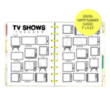 Load image into Gallery viewer, HP Classic TV Shows Tracker Planner Inserts Printable Download - Letter / A4 / HP Classic Size Paper
