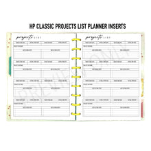 Load image into Gallery viewer, HP Classic Projects List Planner Inserts Printable Download - Letter / A4 / HP Classic Size Paper
