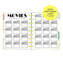 Load image into Gallery viewer, HP Classic Movies Tracker Planner Inserts Printable Download - Letter / A4 / HP Classic Size Paper
