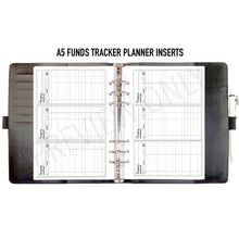 Load image into Gallery viewer, A5 Funds Tracker Planner Inserts Printable Download - Letter / A4 / A5 Size Paper
