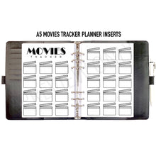 Load image into Gallery viewer, A5 Movies Tracker Planner Inserts Printable Download - Letter / A4 / A5 Size Paper
